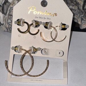 Pomina Gold Tone Hoop Earring Set
